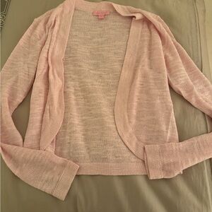 Lilly Pulitzer Light Pink Open-Front Cardigan